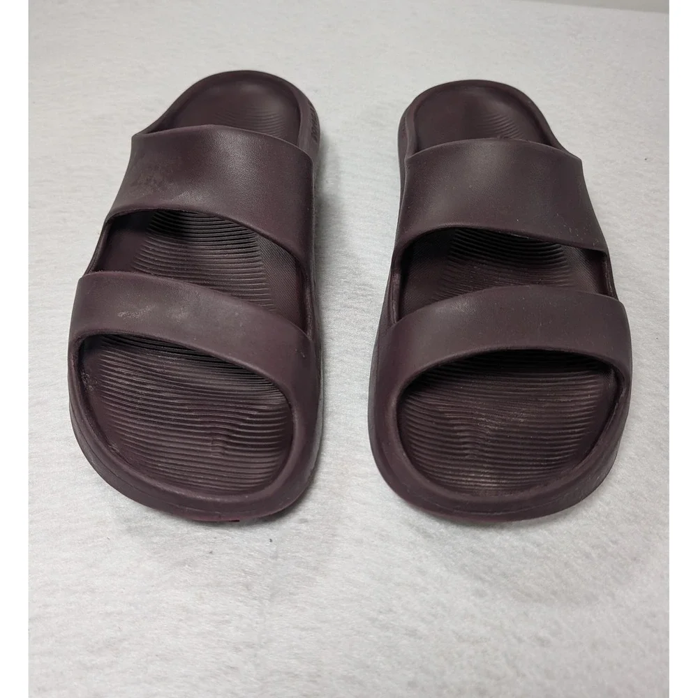 Bombas Friday Slides Mens 12 Plum Burgundy Two Strap Foam Sandals Comfort Shoes